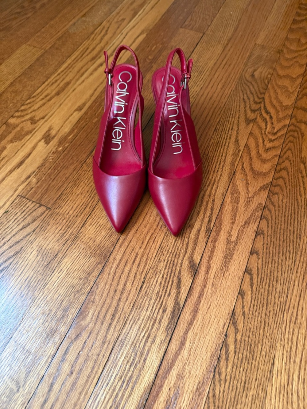 New without tags,Calvin Klein Women's Burgundy Pointed Slingback Heels